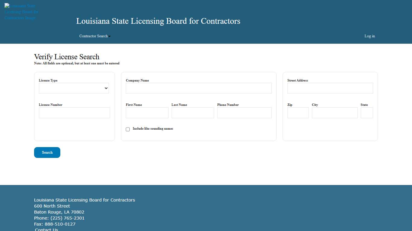 Verify License Search - Louisiana State Licensing Board for Contractors